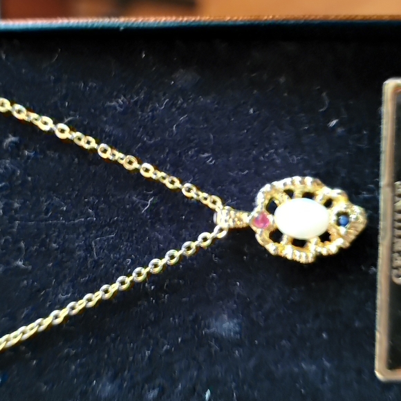 VINTAGE 14k GOLD CHAIN VAN DORAN VINTAGE PRECIOUS STONE GOLD necklace - Picture 5 of 7